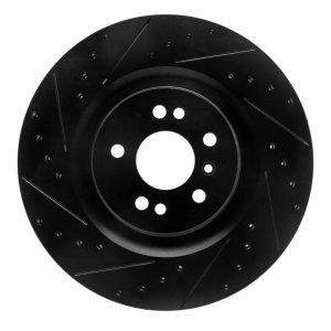 Mercedes-Benz GL350 Brake Rotor (1) - Front Left - R1 Concepts - Drilled & Slotted - Black - `06-`12